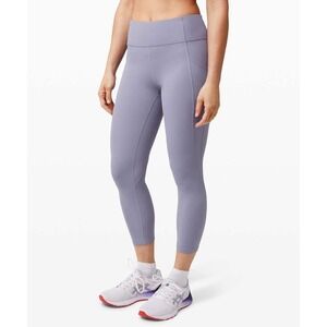Lululemon Time To Sweat Crop 23 Reflect True Periwinkle Womens Size 6 Luxtreme